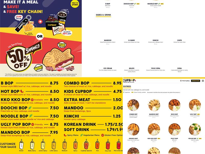 Cupbop - Korean BBQ in a Cup Menu
