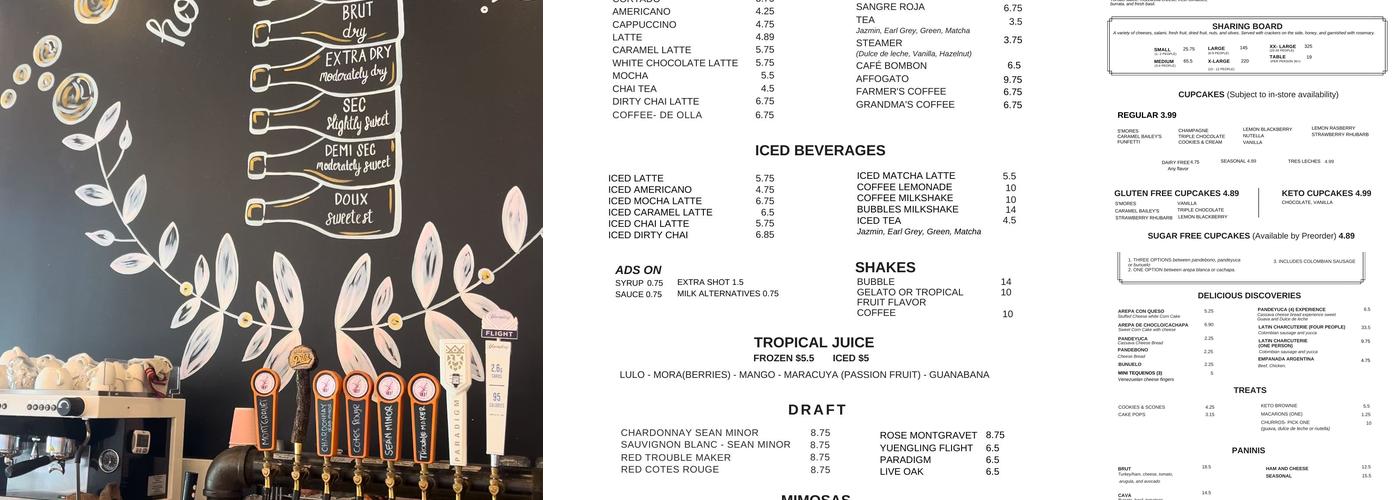 Cupcakes & Bubbles Menu
