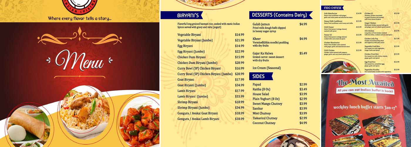 Curry Bowl Orlando - Modern Indian Cuisine Menu