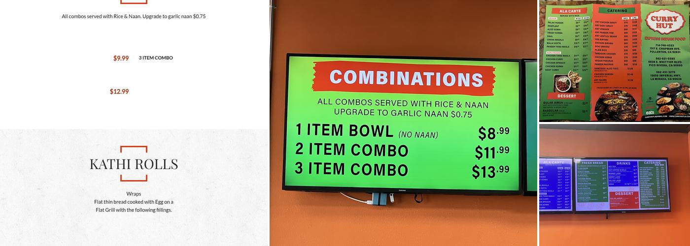 Curry Hut Menu