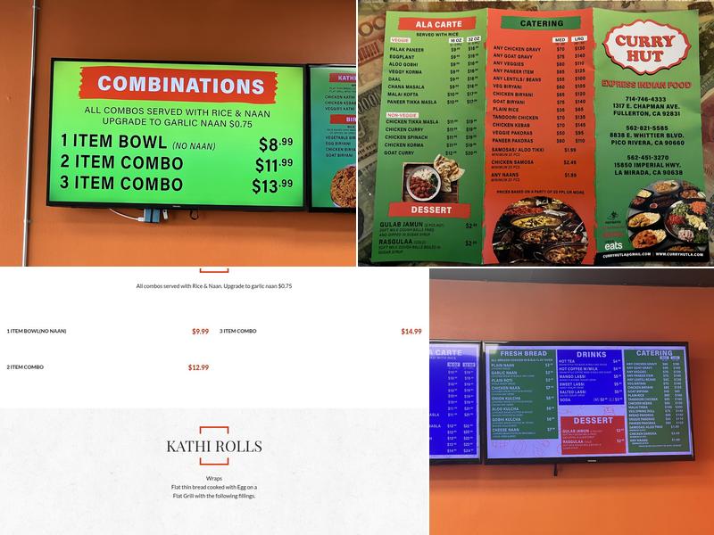 Curry Hut Menu