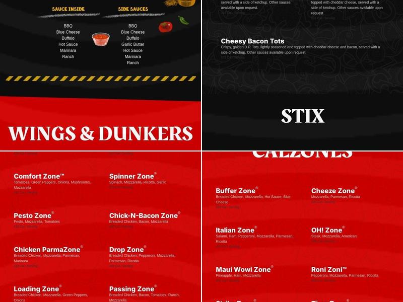 D.P. Dough Menu