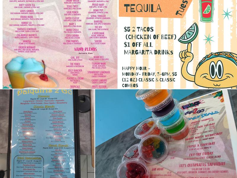 Daiquiris 2 Go Menu