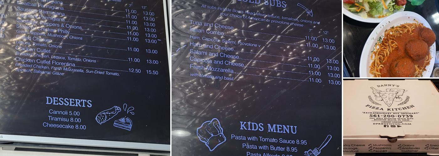 Danny’s Pizza Kitchen Menu