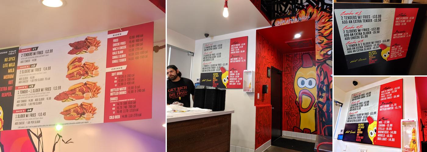 Daves Hot Chicken Menu