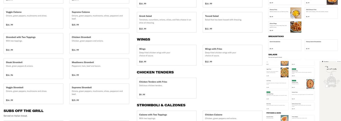 DaVinci Pizza Menu