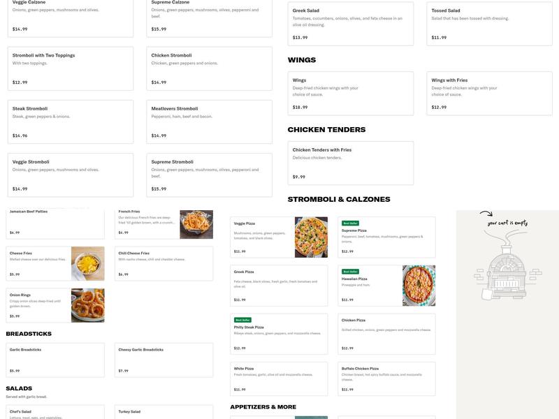 DaVinci Pizza Menu