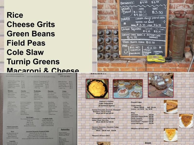 Dawson's Kitchen Menu