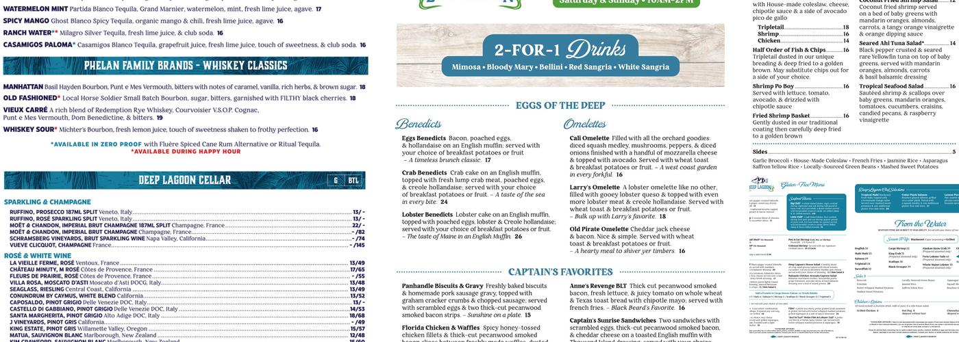 Deep Lagoon Menu