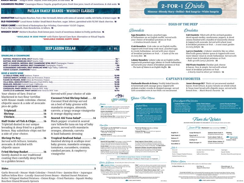 Deep Lagoon Menu