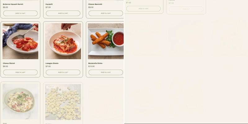 DePuma's Gluten Free Pasta Menu