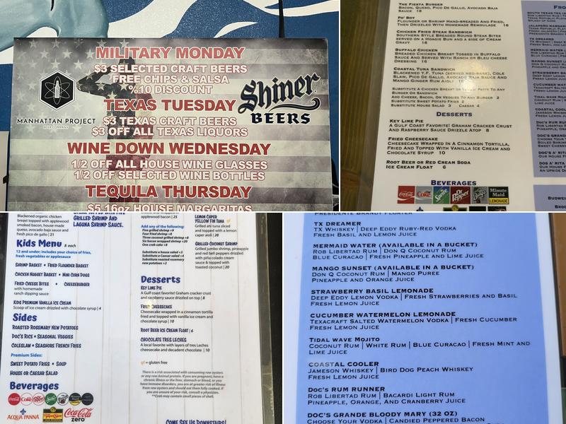 Doc's Seafood and Steaks Menu