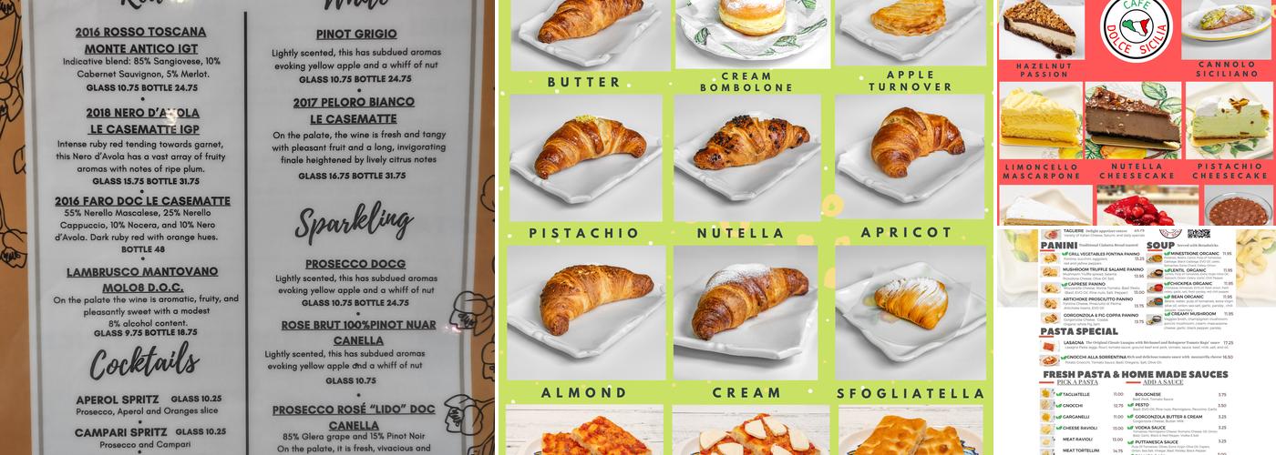 Dolce Sicilia Cafe Menu