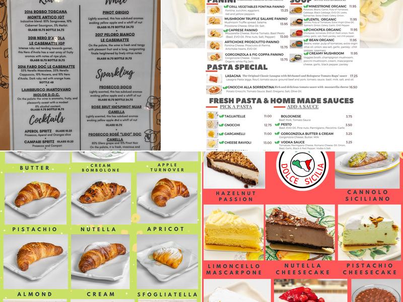 Dolce Sicilia Cafe Menu