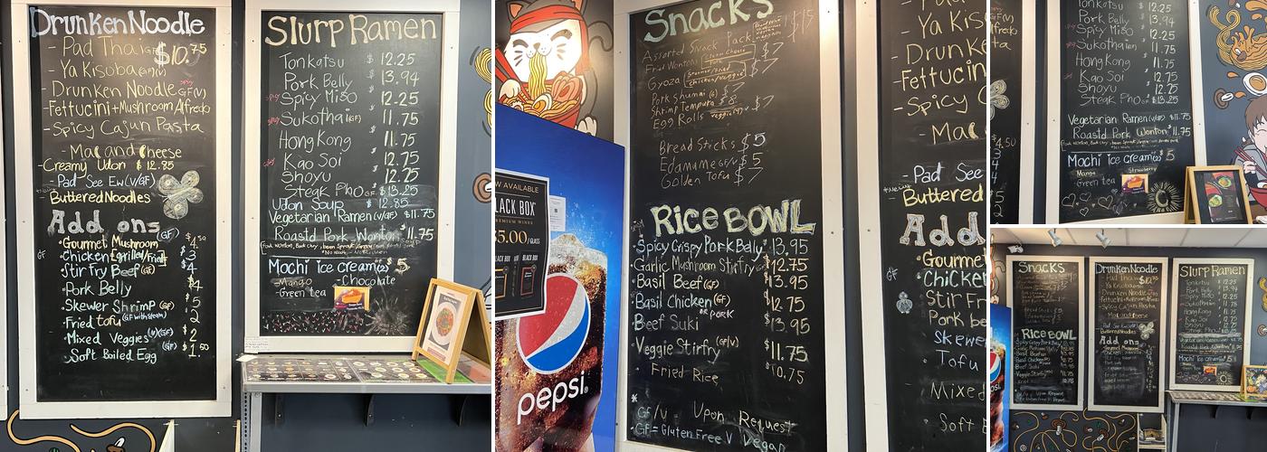 Drunken Noodle Menu