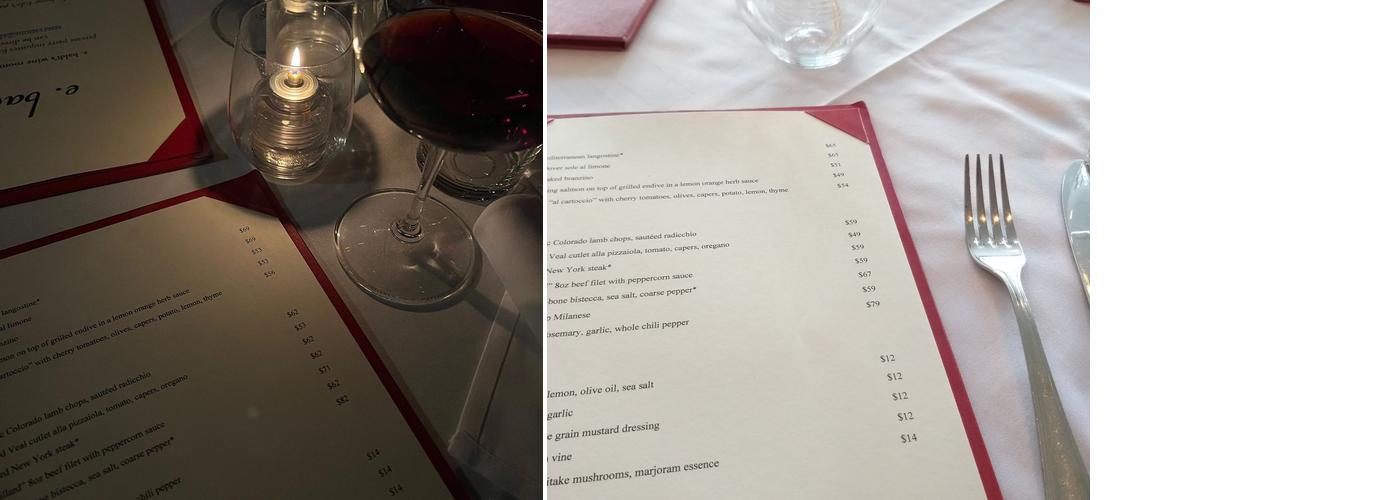 E Baldi Menu