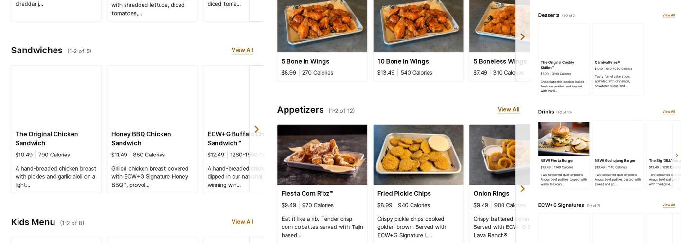 East Coast Wings + Grill Menu