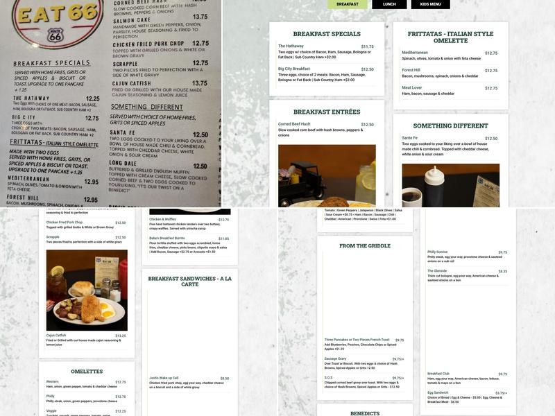 Eat 66 Menu