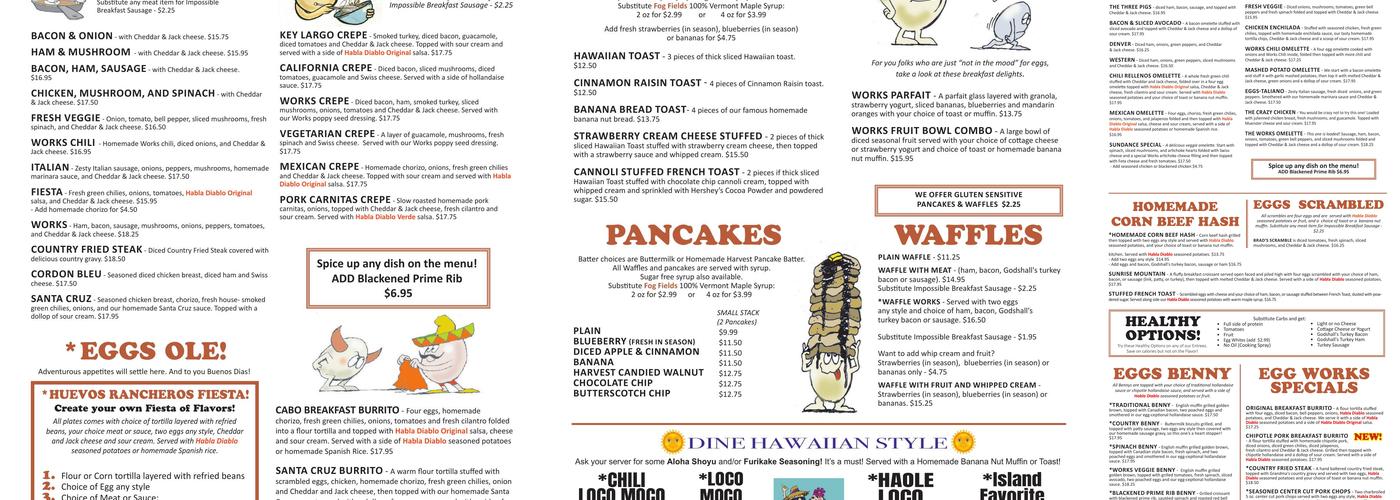 Egg Works Menu