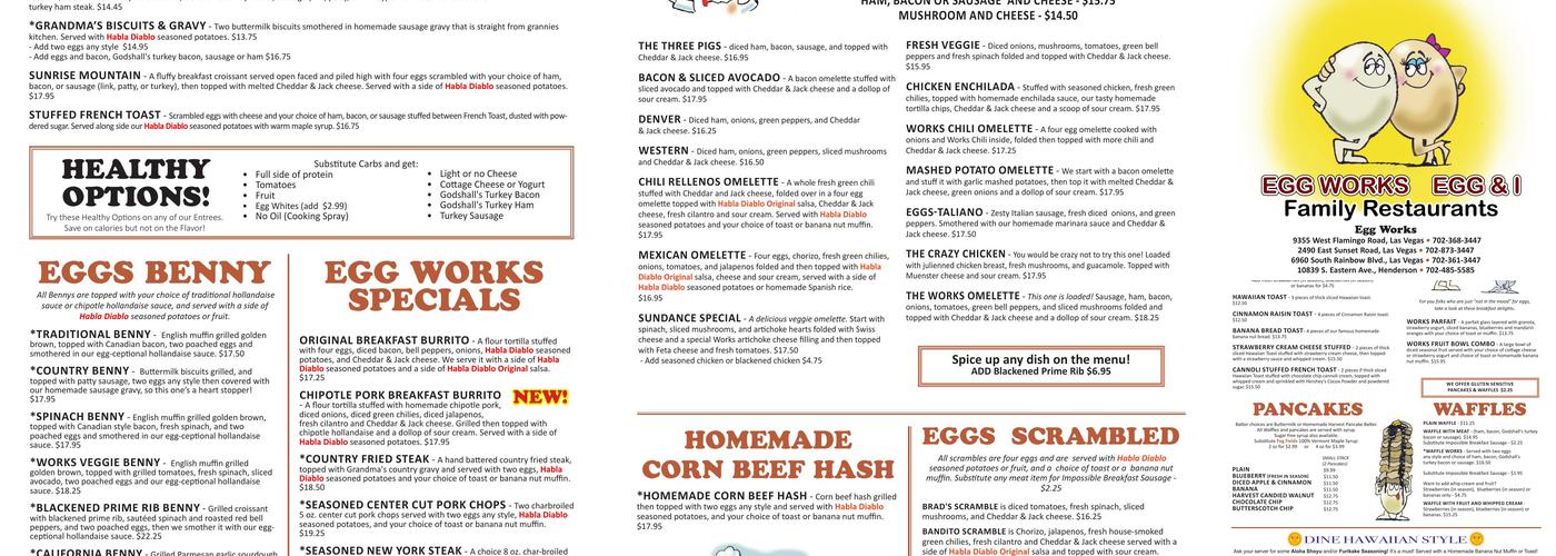 Egg Works Menu