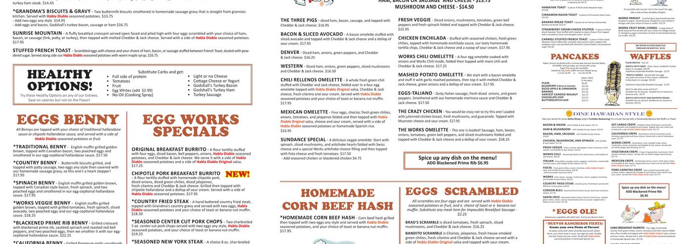 Egg Works Menu