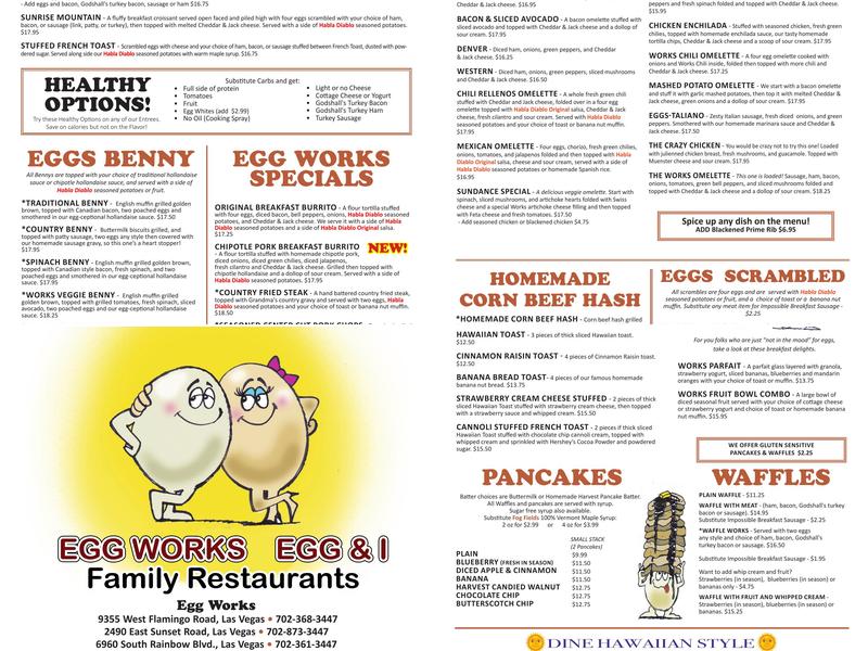 Egg Works Menu