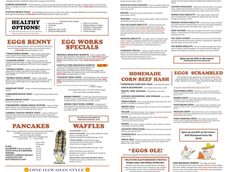 Egg Works Menu