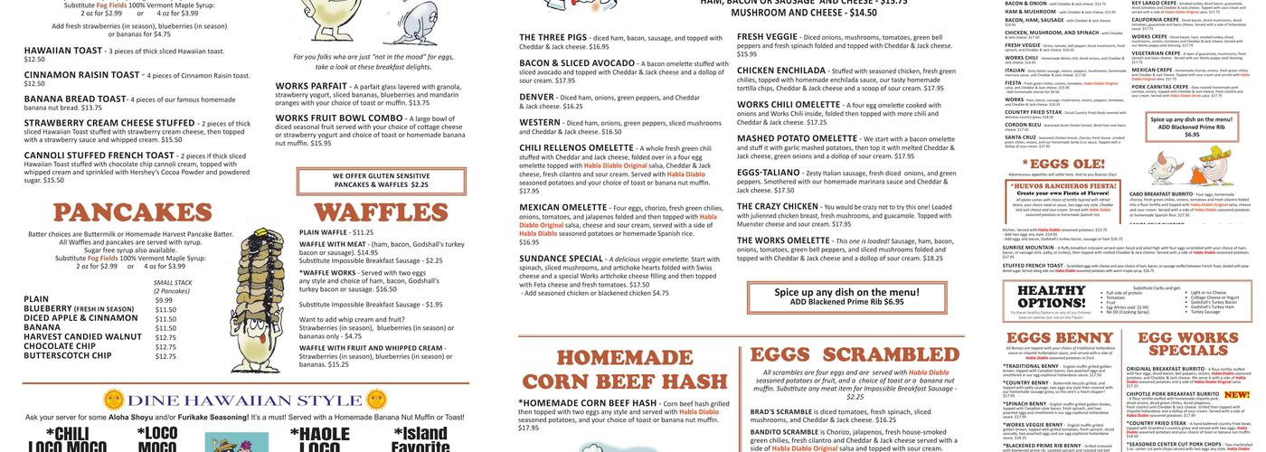 Egg Works Menu