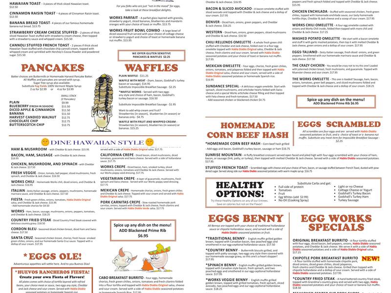 Egg Works Menu