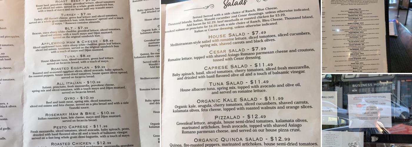 Eight Ball Cafe Menu