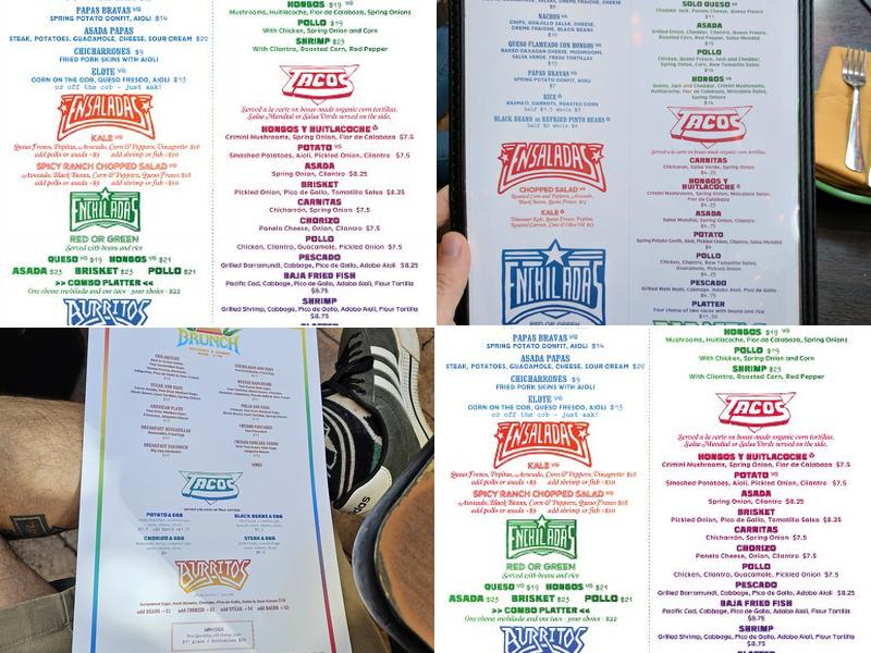 El Condor Menu