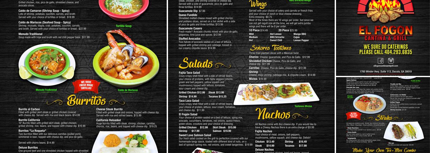 El Fogon Cantina & Grill Menu