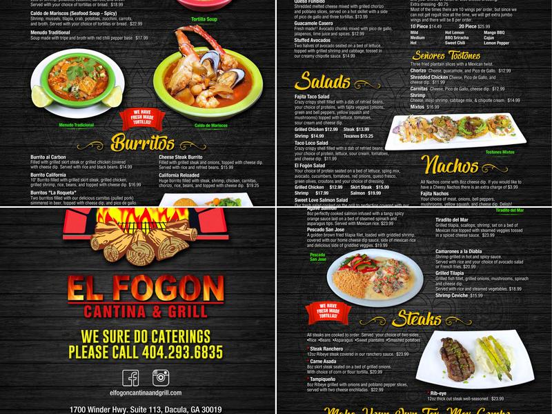 El Fogon Cantina & Grill Menu