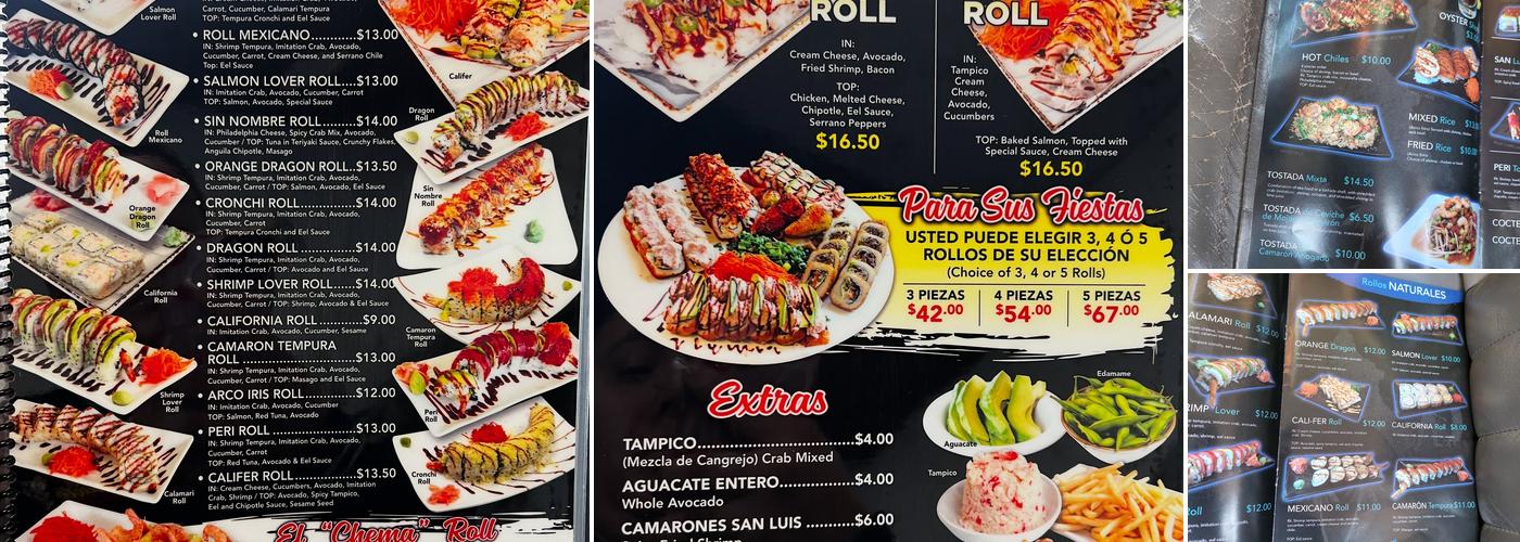 El Peri Sushi Menu