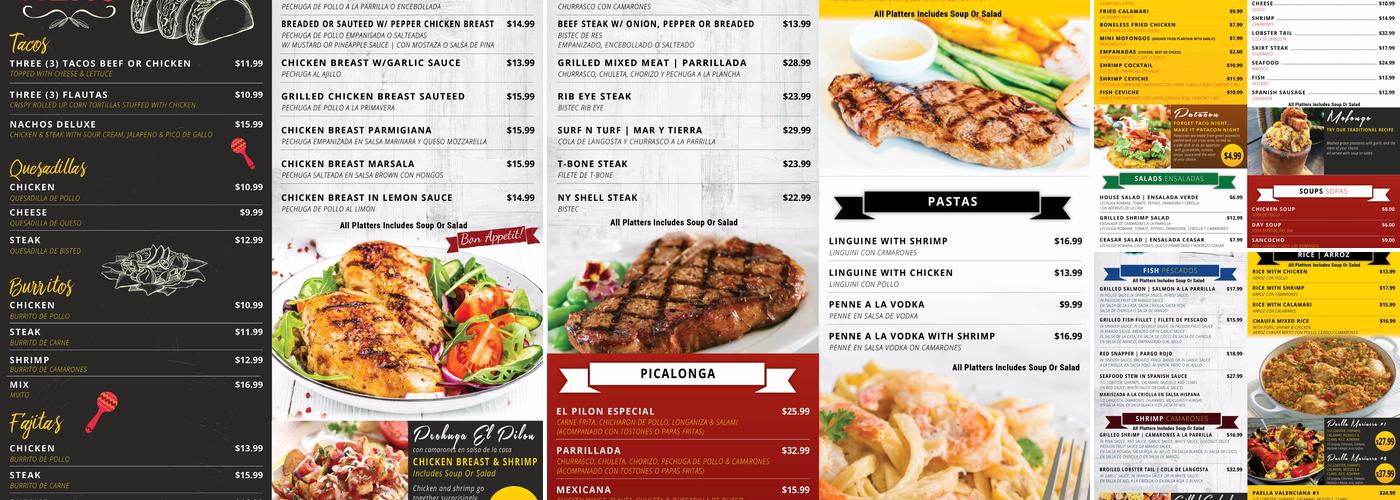 el pilon Spanish cuisine Menu