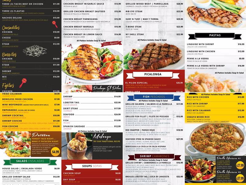 el pilon Spanish cuisine Menu