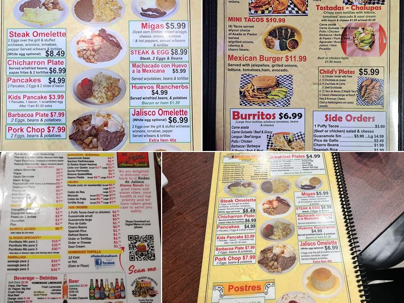El Rodeo de Jalisco Menu