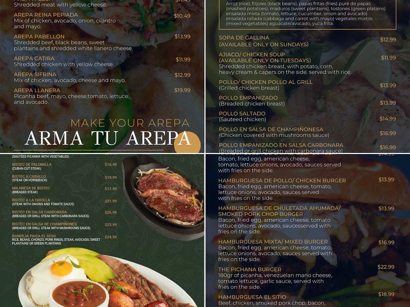 El Sitio Coffee Bar Menu