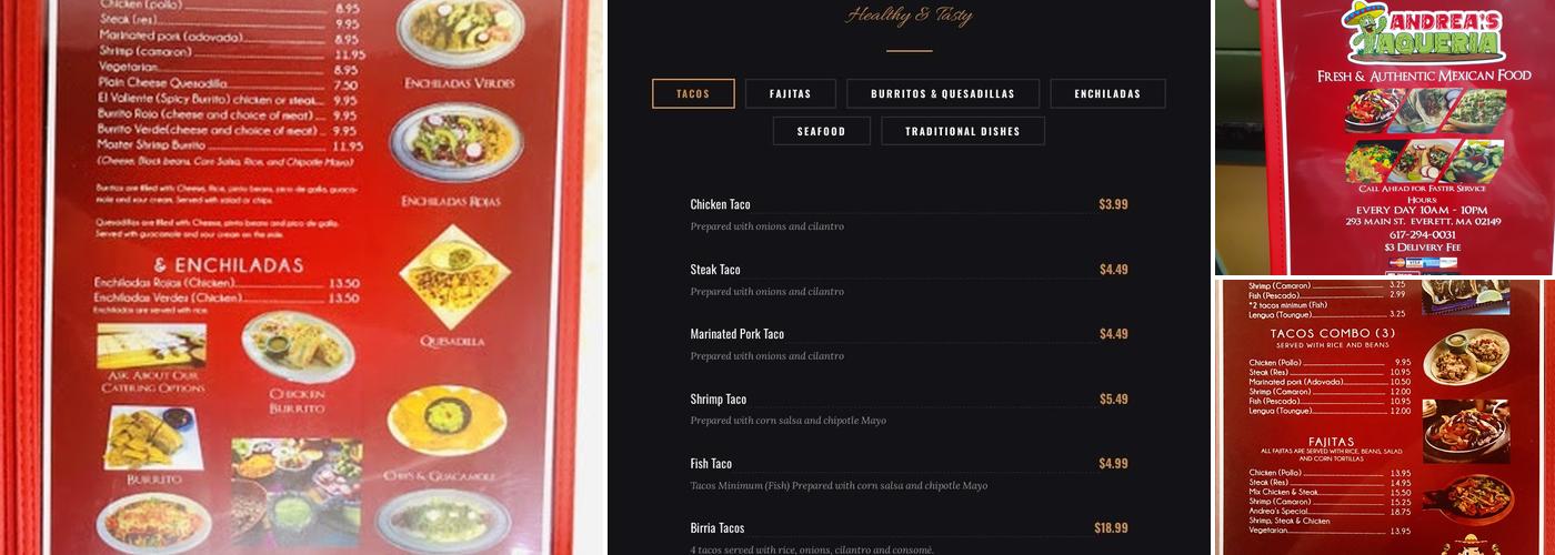 Andrea's Taqueria Menu