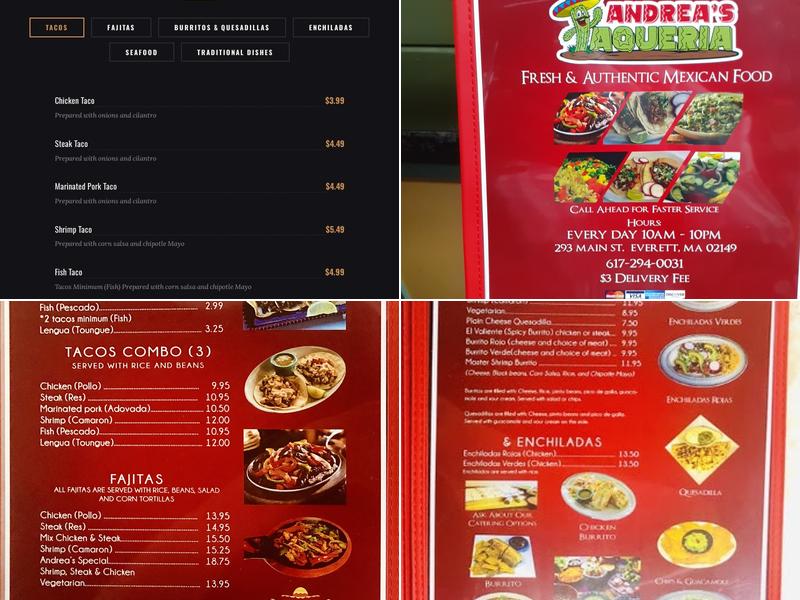 Andrea's Taqueria Menu