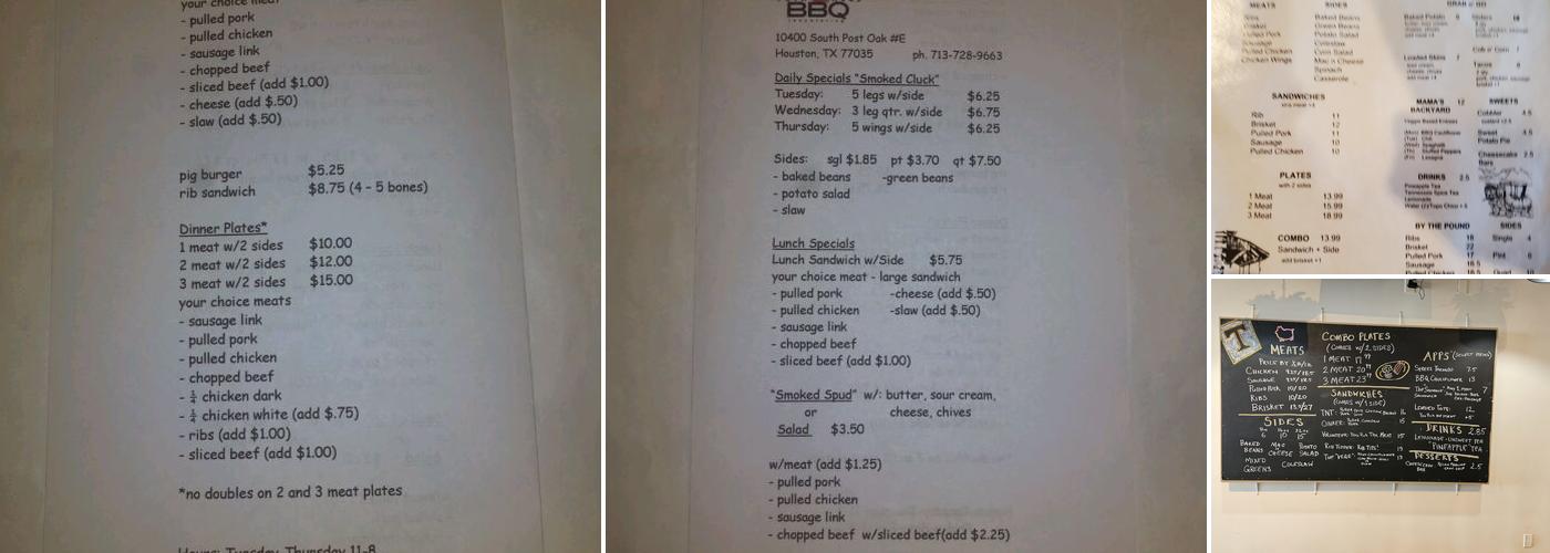Fainmous BBQ Menu