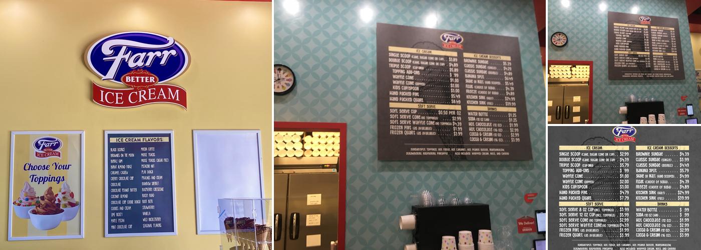 Yummy Ice Cream Emporium Menu