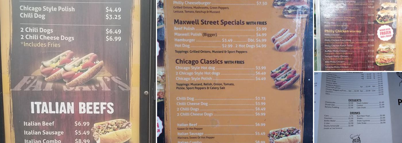 Fat Sam's Philly Steaks Menu