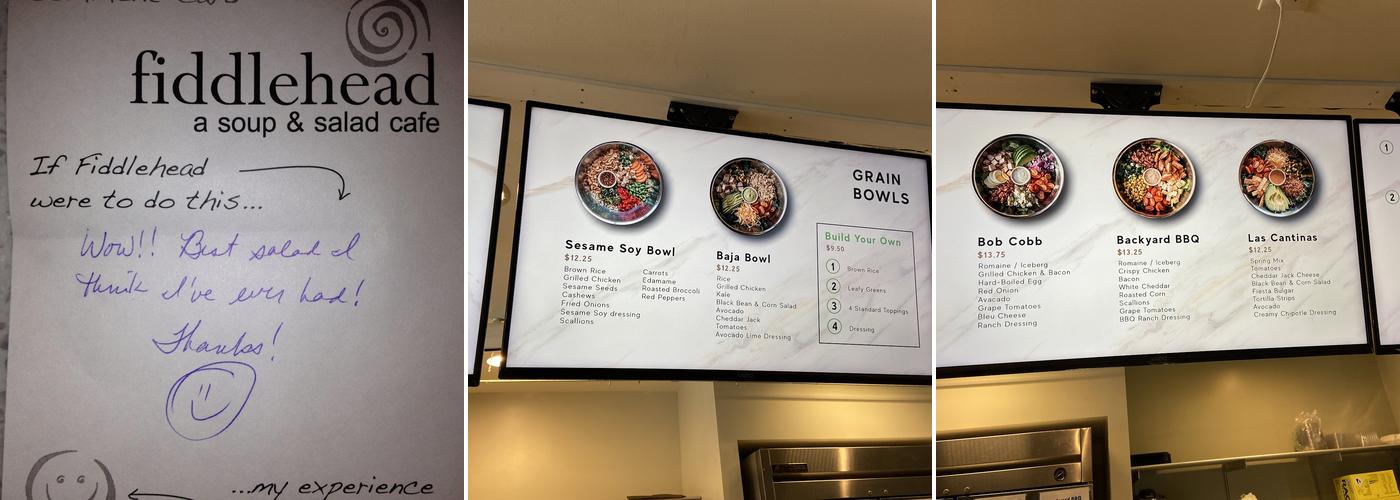 Fiddlehead Menu