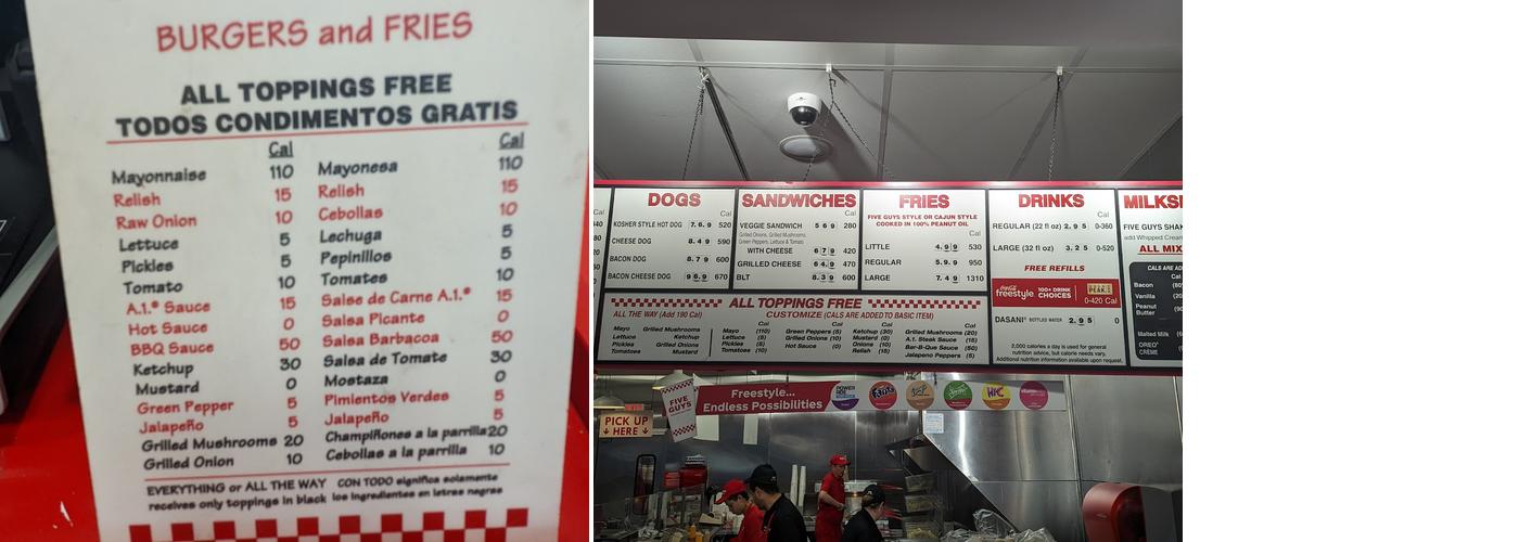 Five Guys Menu