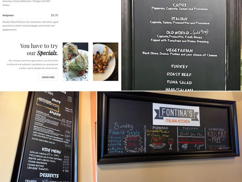 Fontinas Italian Kitchen Menu