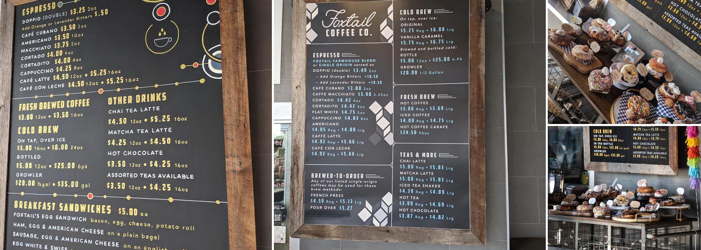 Foxtail Coffee - Lee Road Menu