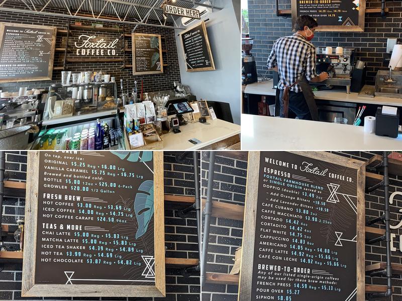 Foxtail Coffee - Hourglass District Menu