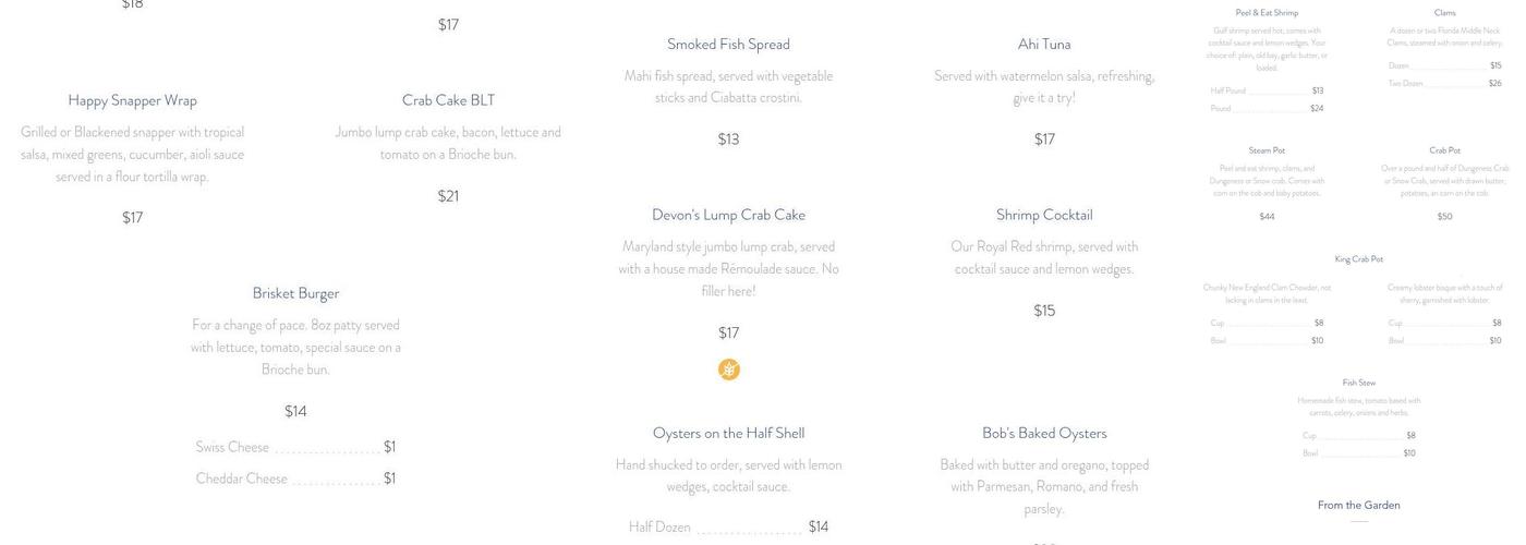 Fresh Catch Fish Market & Grill Menu