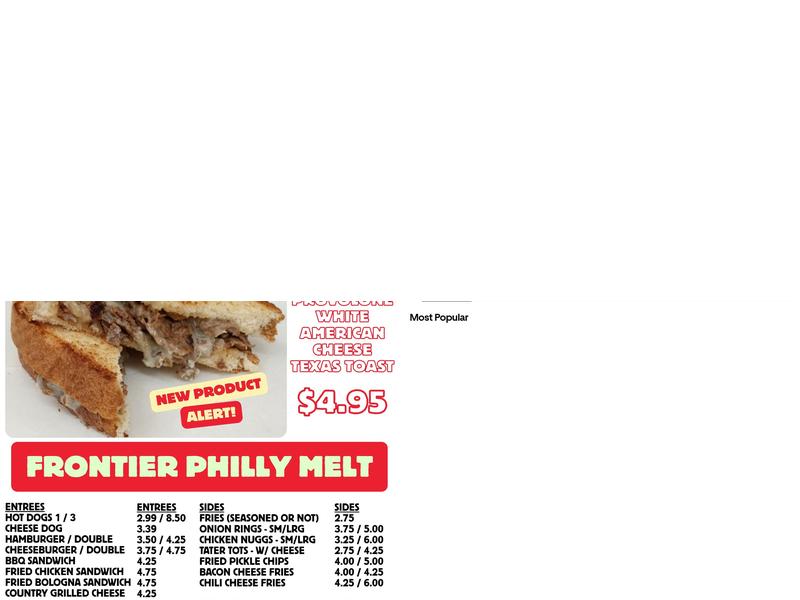 Frontier Food To Go Menu